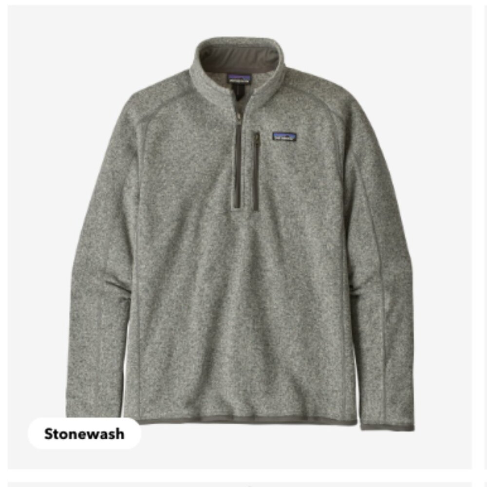 Men's Patagonia Better Sweater 1/4-Zip Fleece - Stonewash - Size Small